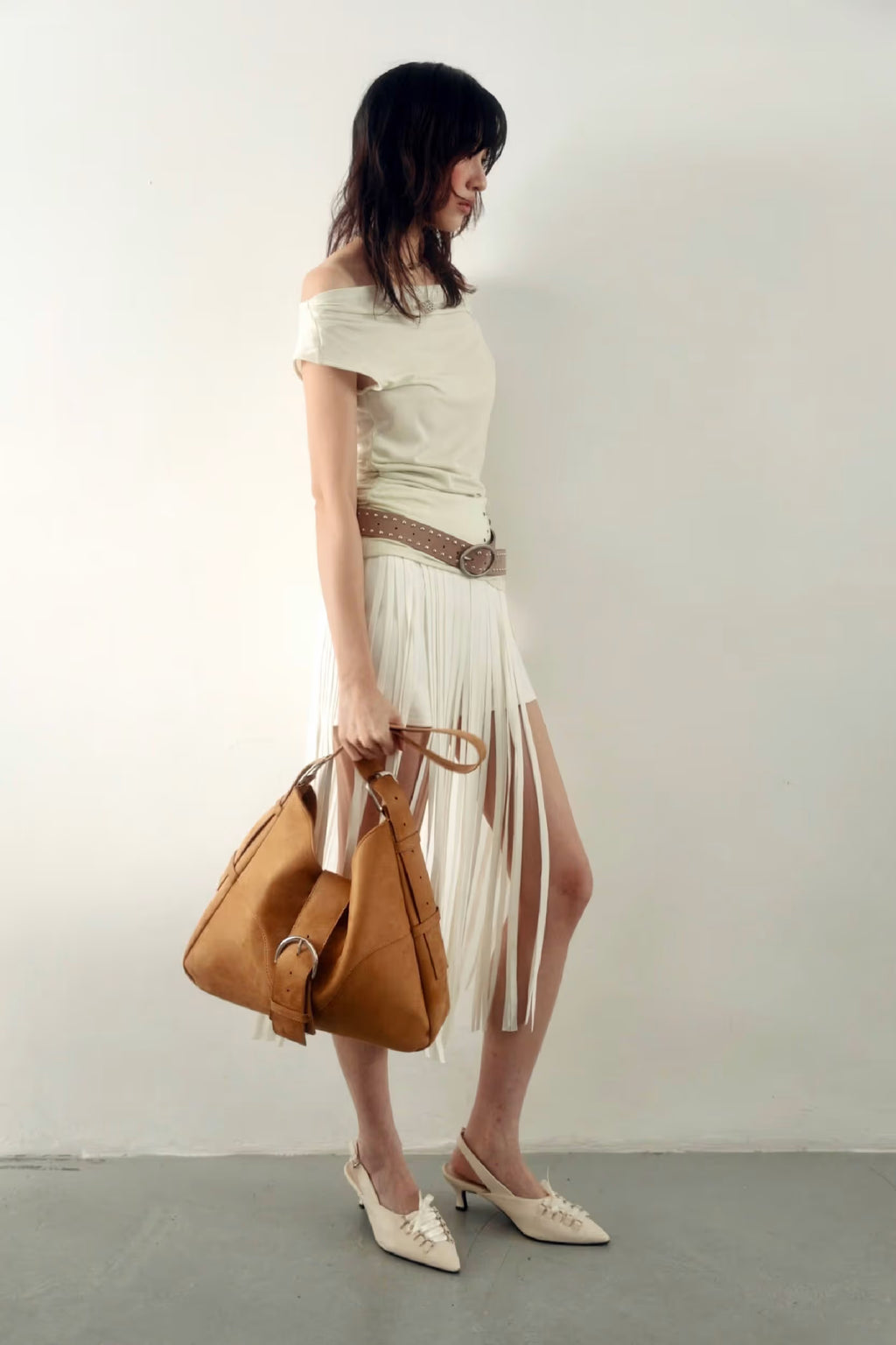 YU HOBO TOTE BAG - CAMEL