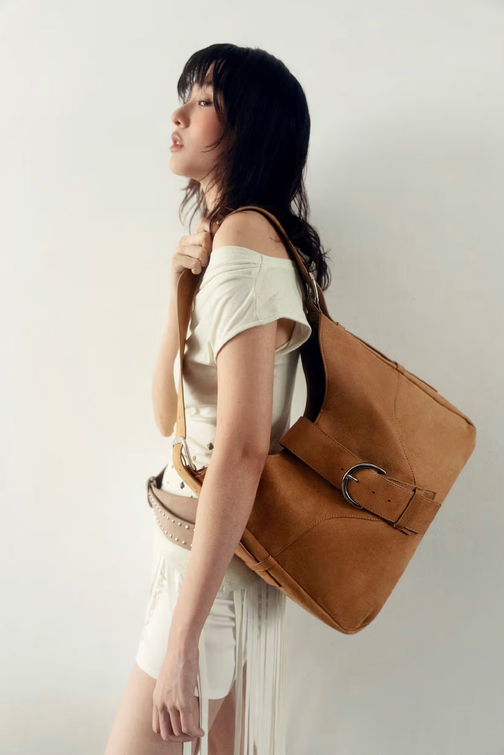 YU HOBO TOTE BAG - CAMEL