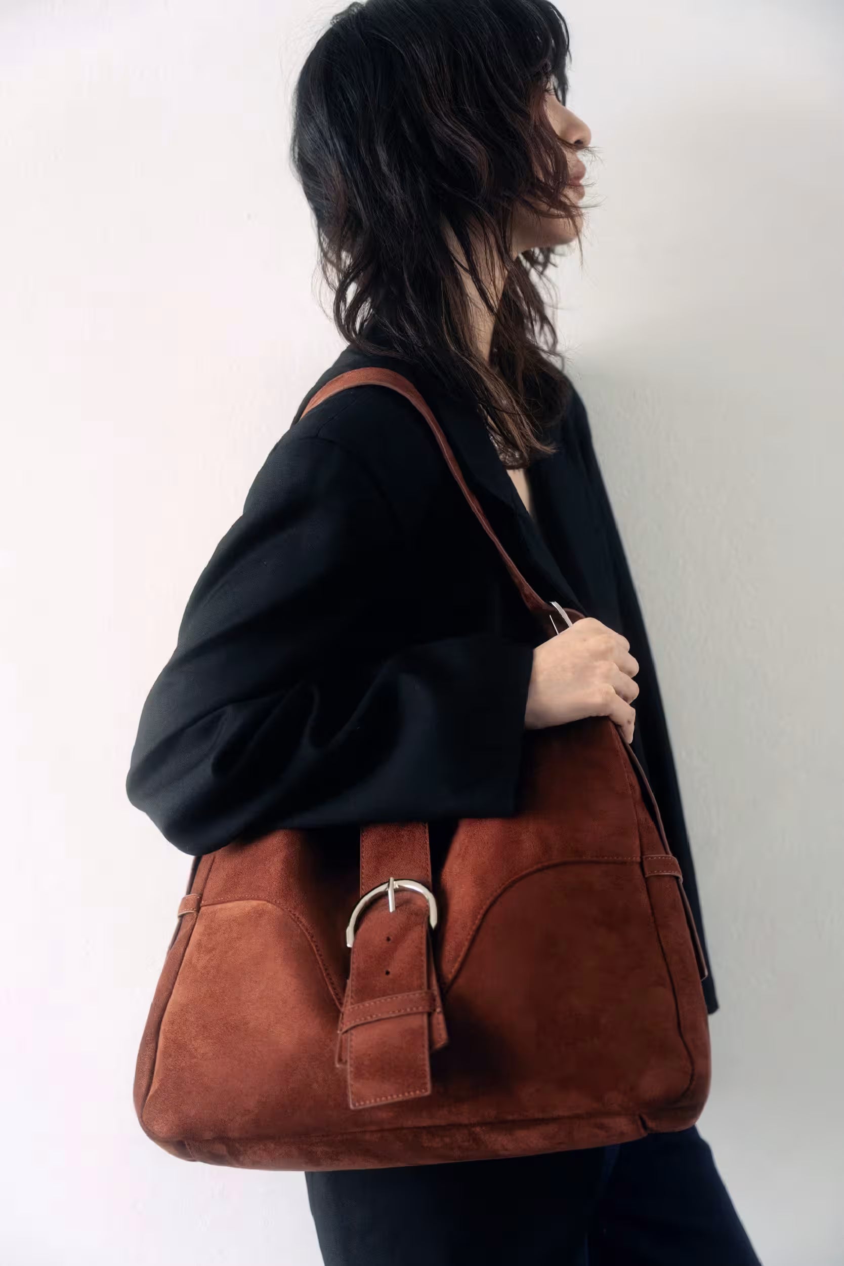 YU HOBO TOTE BAG - UMBER