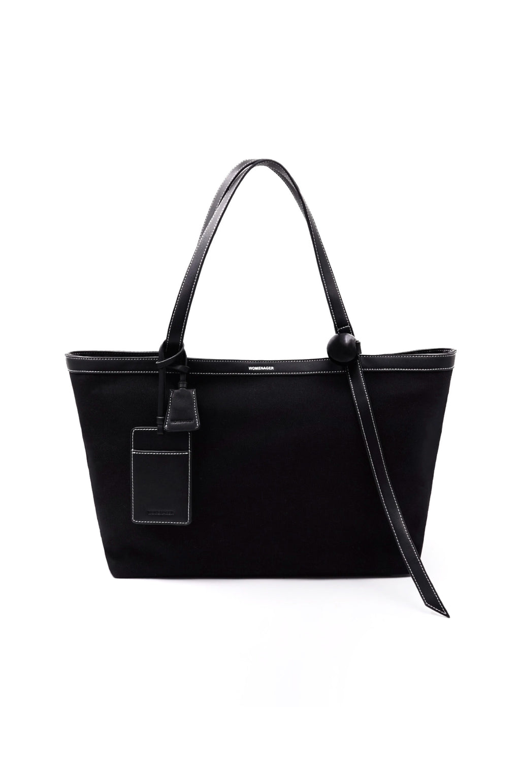 PIN UP TOTE - BLACK (WHITE STITCHING)